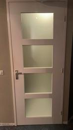 Stompe binnendeur met melkglas, RAL9010, 210x83cm, Doe-het-zelf en Verbouw, Deuren en Horren, Ophalen, 80 tot 100 cm, Binnendeur