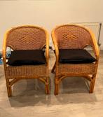 Twee rieten stoelen, Huis en Inrichting, Stoelen, Ophalen, Twee, Bruin, Riet of Rotan