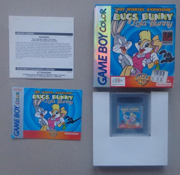 Bugs Bunny & Lola Bunny voor de Gameboy Color Compleet, Spelcomputers en Games, Games | Nintendo Game Boy, Gebruikt, Avontuur en Actie