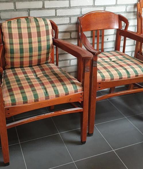 2 Schuitema jugendstil eetkamer armstoelen, Antiek en Kunst, Antiek | Meubels | Stoelen en Banken, Ophalen
