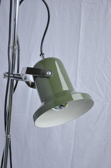 Anvia unieke staande  vintage vloerlamp 2 spots oud groen