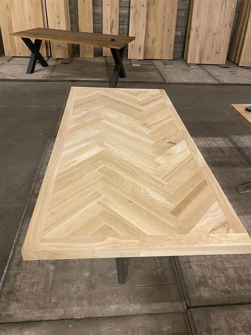 Visgraat Eiken tafelbladen | Bureau | Rechthoekig | NIEUW, Huis en Inrichting, Tafels | Eettafels, Nieuw, 200 cm of meer, Vijf personen of meer