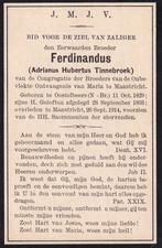 Tinnebroek Adrianus 1829 Oostelbeers 1914 Maastricht prieste, Verzamelen, Ophalen of Verzenden, Bidprentje