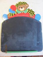 VINTAGE Houten KRIJTBORD bord SCHOOLBORD kleurige BEER 36x47, Gebruikt, Ophalen of Verzenden, Knutselen