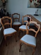 4 Antieke Biedermeier Eetkamerstoelen - Gerestaureerd, Ophalen, Zo goed als nieuw, Bruin, Vier
