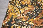 Lap 100% katoen - Batik stof - Oranje/ beige zwart #3887, Nieuw, Oranje, Ophalen of Verzenden, 30 tot 120 cm