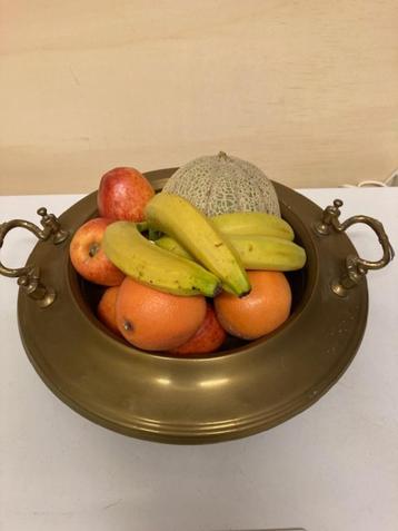Brassero (Sp) geel/roodkoperen schaal/fruitschaal/plantenbak beschikbaar voor biedingen