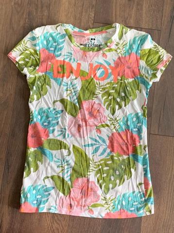 What's Today t-shirt shirt met tropisch bladprint maat S beschikbaar voor biedingen