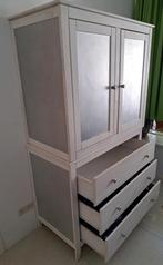 Zilverkleurige kast: veel opbergruimte, compact en stijlvol, Ophalen, 100 tot 150 cm, Design, Grenenhout