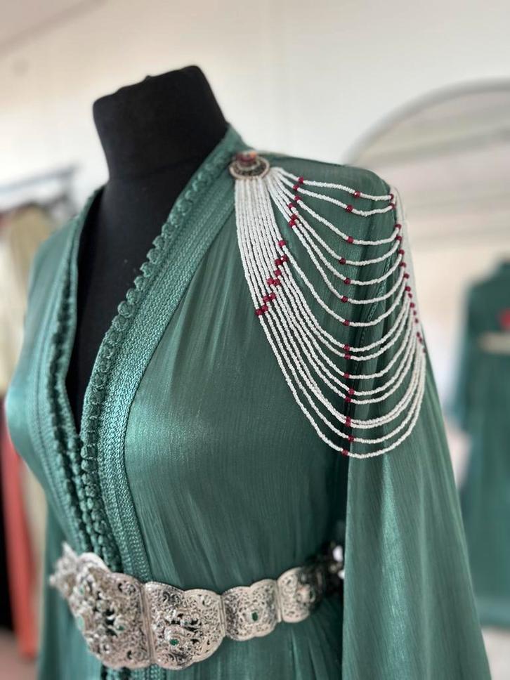 Takschita / Kaftan - Nieuw, Kleding | Dames, Jurken, Nieuw, Maat 38/40 (M), Groen, Onder de knie, Ophalen of Verzenden