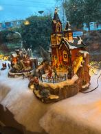 Kerstdecoratie dorp met kerk en schaatsbaan, Huis en Inrichting, Woonaccessoires | Overige, Ophalen of Verzenden, Zo goed als nieuw