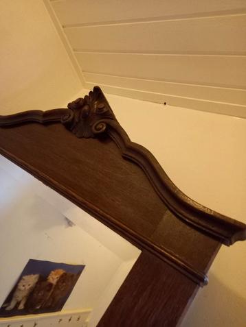 Eikenhouten spiegel met kuif/facet geslepen glas beschikbaar voor biedingen
