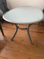 Tuintafel met glazen blad, Ophalen, Zo goed als nieuw, Rechthoekig, Aluminium