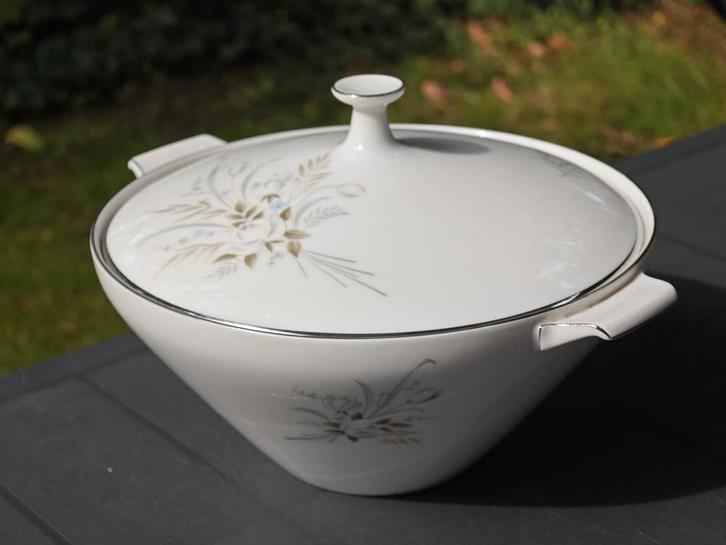 H&C Selb Bavaria Soepterrine met Zilverrand, Antiek en Kunst, Antiek | Servies los, Ophalen of Verzenden