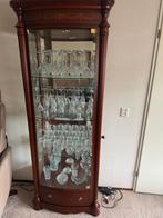 Vintage vitrine kast voorzien glasplaten en lade, Ophalen, Gebruikt, 200 cm of meer, Glas