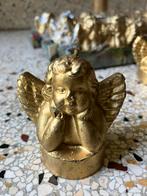 34 Kerst kaarsen engeltjes goudkleurig, Ophalen of Verzenden, Nieuw