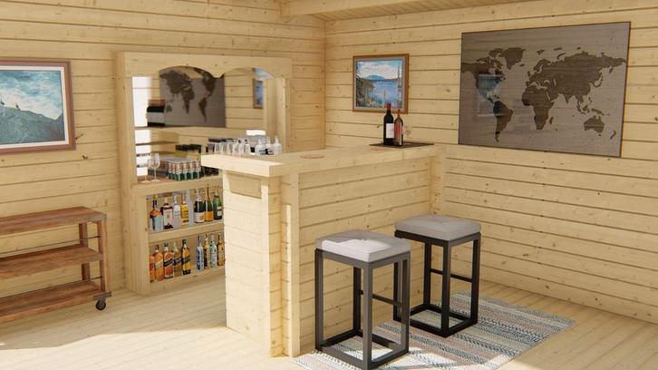 Bar vuren onbehandeld – Stijlvol!, Huis en Inrichting, Barren, Zo goed als nieuw, Inclusief barstoelen, Ophalen of Verzenden