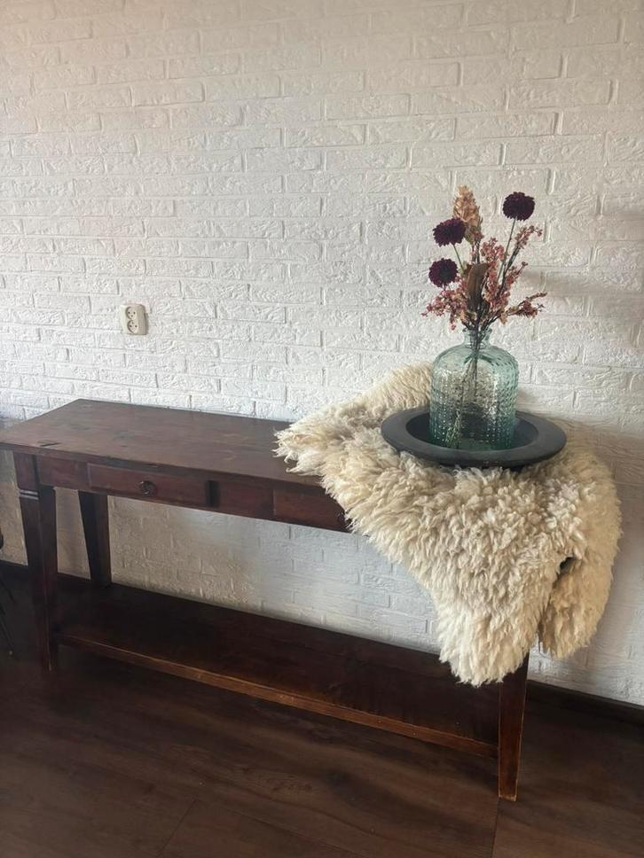 Robuuste sidetable L151xB41xH78, Huis en Inrichting, Tafels | Sidetables, Zo goed als nieuw, 25 tot 50 cm, 100 tot 150 cm, Rechthoekig