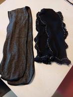 2 Sjaals/Dassen - Zwart & Grijs, Ophalen, Gedragen, Zwart