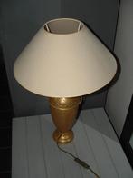 Zware Koperen lampenvoet koper lamp met kap popcorn kleurig, Ophalen of Verzenden