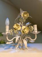 Vintage Franse Lamp met Bloemen, Huis en Inrichting, Ophalen of Verzenden, Gebruikt, Metaal, Minder dan 50 cm