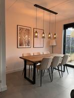 Donker eiken massief eettafel, Ophalen, Gebruikt, Eikenhout, 50 tot 100 cm