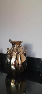 Gouden vaas met vogeltjes decoratie - DK, Huis en Inrichting, Ophalen of Verzenden, Zo goed als nieuw, Aardewerk of Porselein