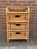 Vintage Rieten Kastje met 3 Lades, Huis en Inrichting, Kasten | Ladekasten, Ophalen, Overige materialen, Minder dan 50 cm, Gebruikt