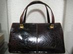 vintage handtas schildoadleder, Verzenden, Gebruikt, Bruin, Handtas