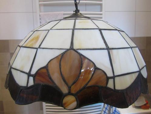 Tiffany hanglamp beige bruin, Huis en Inrichting, Lampen | Hanglampen, Zo goed als nieuw, Ophalen of Verzenden