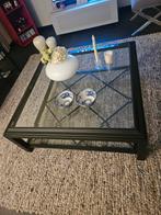 SALONTAFEL ZWART 120X120x45, Huis en Inrichting, Ophalen, Vierkant, Zo goed als nieuw, Glas