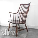 Vintage hout Lena Larsson spijlenstoel stoel fauteuil Nesto, Huis en Inrichting, Gebruikt, -, -, Vintage, midcentury, retro