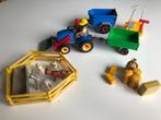 Playmobil tractor met aanhangers en boerderijdieren, Ophalen of Verzenden, Gebruikt, Los playmobil
