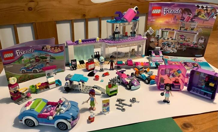 LEGO Friends Kart Creatieve Tuningshop 41351 + 41091 + 41409, Kinderen en Baby's, Speelgoed | Duplo en Lego, Zo goed als nieuw