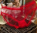 Rode doorzichtige dames slip / slipje kanten transparante, Verzenden, Rood, Slip