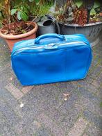 Retro koffer/blauwe vintage koffer/vintage reiskoffer, Overige materialen, Gebruikt, 50 tot 60 cm, Ophalen of Verzenden