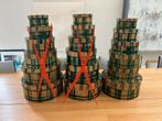 6 opbergdozen handmade handpainted Philipijnen groen/oranje, Huis en Inrichting, Woonaccessoires | Schalen en Manden, Ophalen of Verzenden