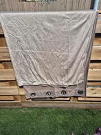 2 x taupe velours gordijnen met ringen, Ophalen, 200 cm of meer, Zo goed als nieuw, Overige kleuren