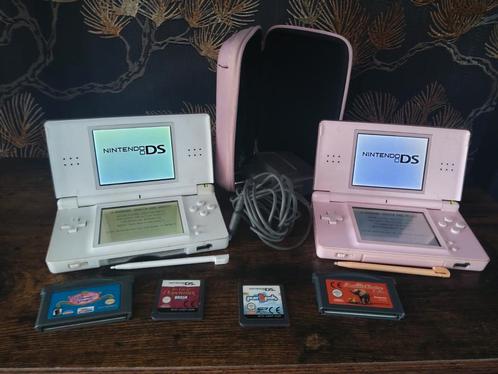 2 x Nintendo DS lite - wit en roze - prijs is per twee., Spelcomputers en Games, Spelcomputers | Nintendo DS, Gebruikt, DS Lite