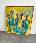 Schilderij Longnek 64x64 cm, Antiek en Kunst, Ophalen