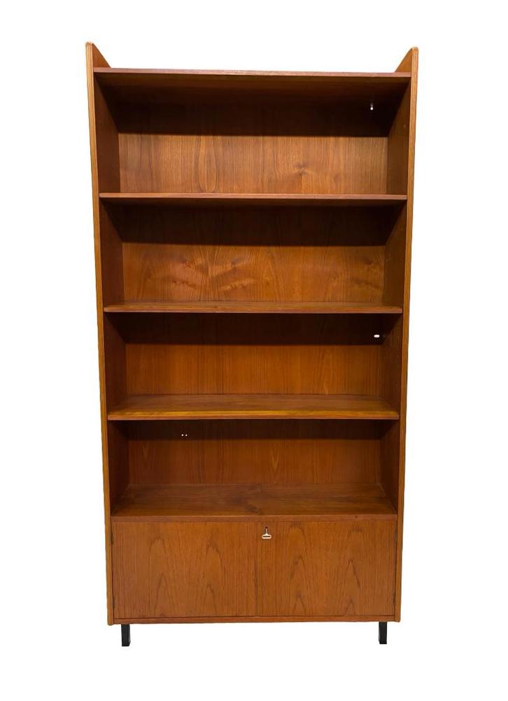 Vintage Teakhouten Boekenkast Deens Design Jaren 60, Huis en Inrichting, Kasten | Boekenkasten, Gebruikt, 50 tot 100 cm, 25 tot 50 cm