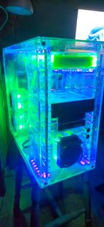 Plexiglas watergekoelde pc kast, Ophalen, Zo goed als nieuw, Licht