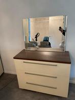 Hoogglans commode met spiegel, Ophalen, Gebruikt, 100 tot 150 cm, 3 of 4 laden