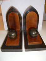 Boekensteunen Art -Deco Amsterdamse school eiken wortelnoten, Ophalen of Verzenden