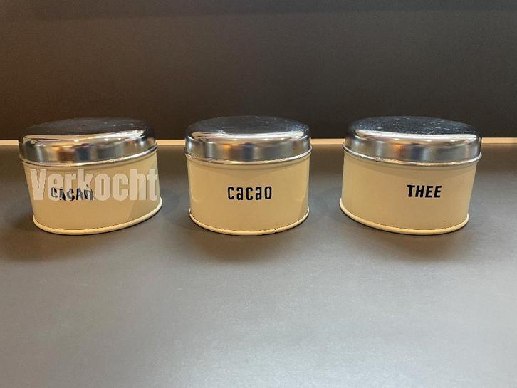 D536 Brabantia Vintage voorraadpotten Thee Cacao, Huis en Inrichting, Keuken | Keukenbenodigdheden, Gebruikt, Ophalen of Verzenden