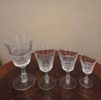 Vintage kristallen glasservies 17 delig Val St Lambert, Ophalen