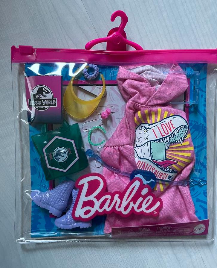 Barbie jurassic park world kleding set nieuw, Kinderen en Baby's, Speelgoed | Poppen, Nieuw, Barbie, Ophalen of Verzenden