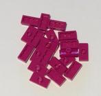 Lego 20 plaatjes 1x2 met 1 nopje magenta, Kinderen en Baby's, Speelgoed | Duplo en Lego, Ophalen of Verzenden, Nieuw, Losse stenen