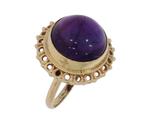 Dieppaarse Amethist 14k gouden vintage luxe dames ring retro, Voordeelsieraden, Ophalen of Verzenden, Zo goed als nieuw, 17 tot 18