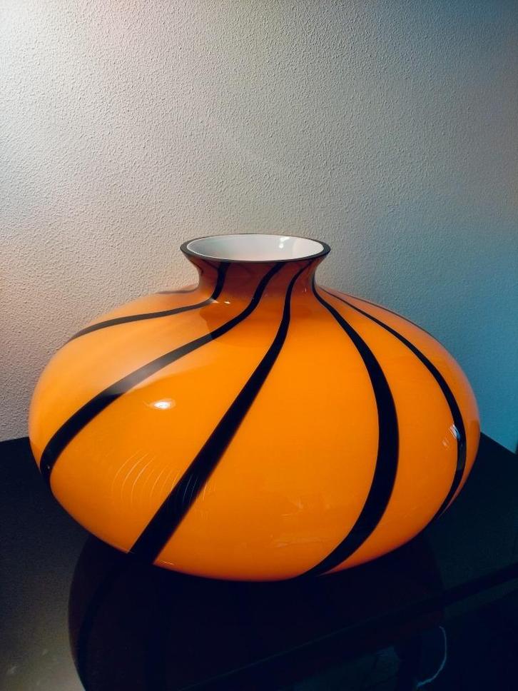Italie Murano Tafellamp Amber Caramel Zwart 1980, Huis en Inrichting, Lampen | Tafellampen, Ophalen of Verzenden
